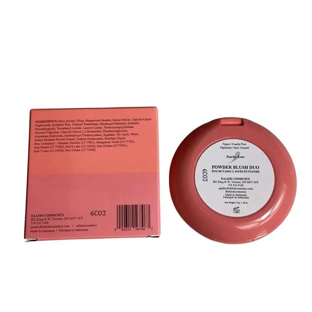 da lish Powder Blush Duo Peachy Keen Fab Squad Vegan Cruelty Free 7.2g New